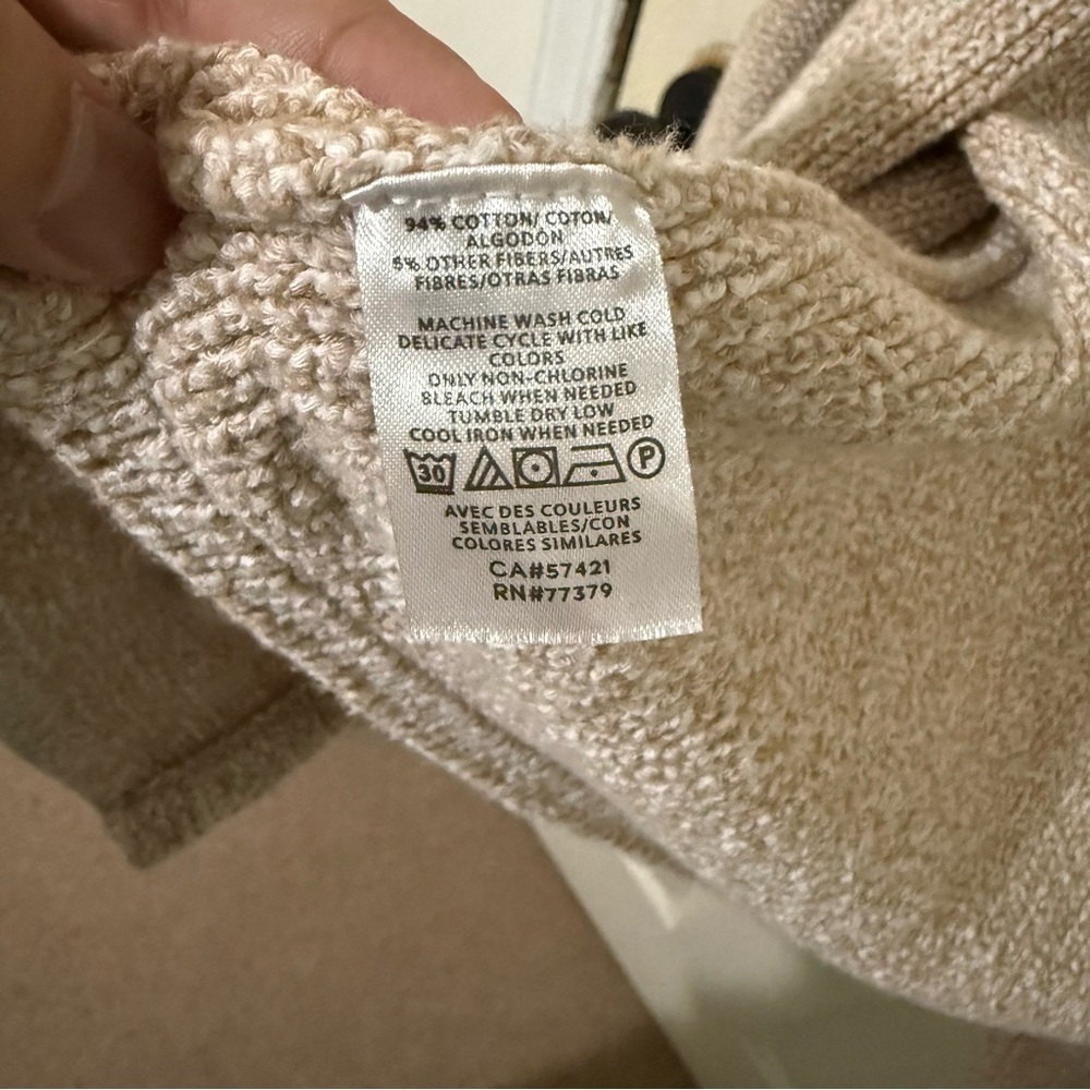 Ann Taylor Factory Beige Knit Open Cardigan Size M - Picture 5 of 9